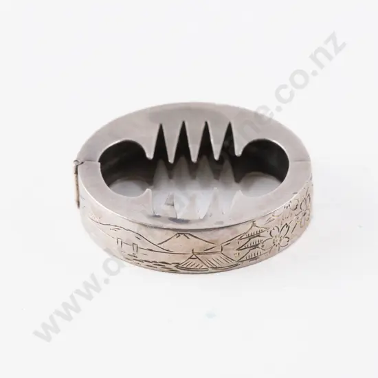 Sterling Silver Japanese Inspired Bright Cut Clasp