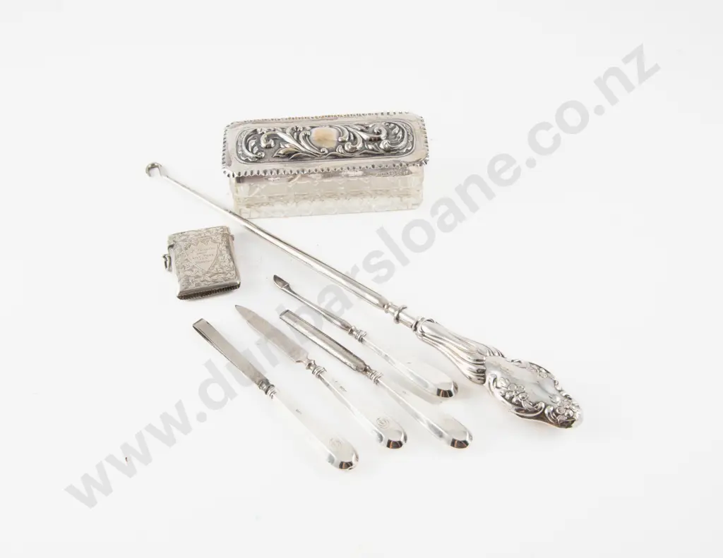 Edwardian S/S Embossed Lid Vanity Pin Box Image 1++