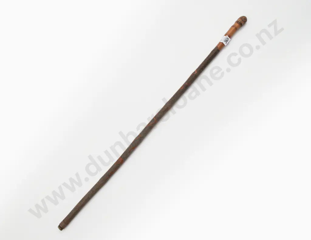 WWII NZ Japanese Prisoner of War Carved Walking Stick Image 1++
