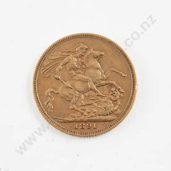 1891 Victoria Gold Sovereign Melbourne Mint