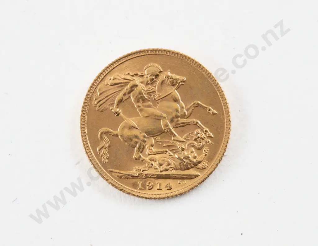 1914 GeoV Gold Sovereign no mint mark Image 1++