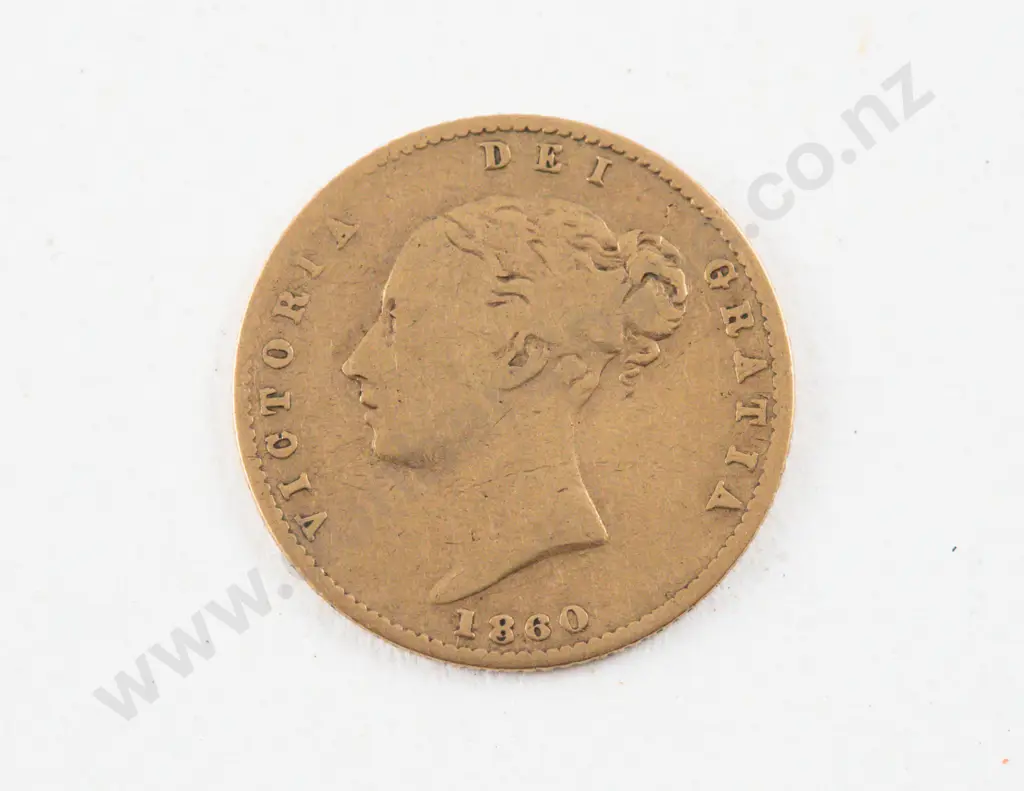 1860 Victoria Gold Half Sovereign no mint mark (some wear) Image 1++
