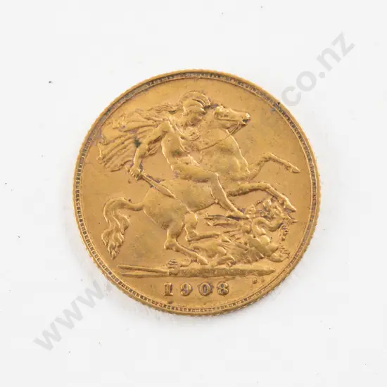 1908 Edw VII Half Gold Sovereign no mint mark