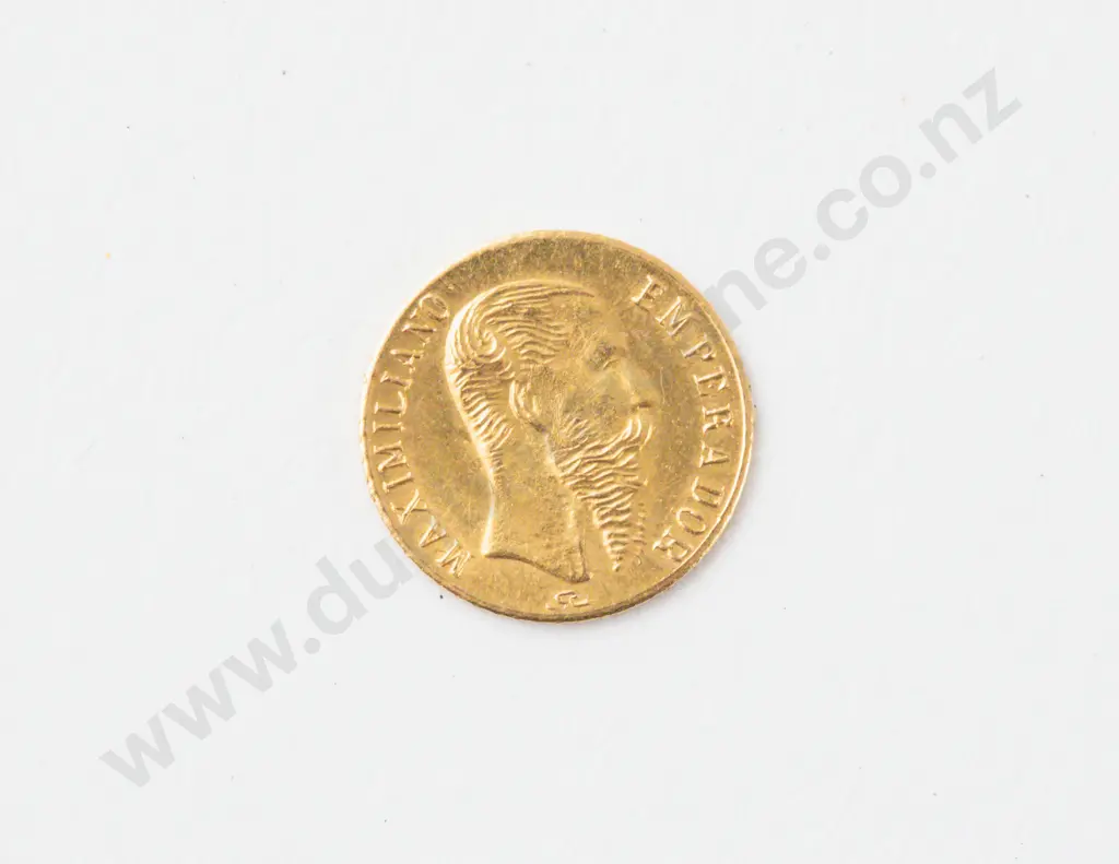 1865 Mexico 1 Peso Gold Coin Image 1++
