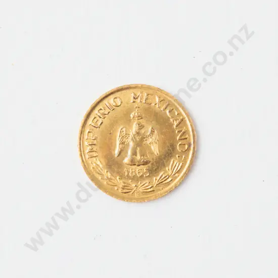 1865 Mexico 1 Peso Gold Coin