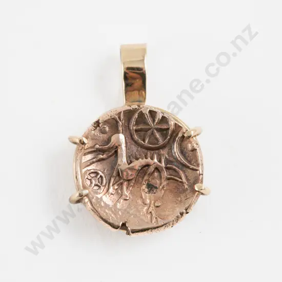 Iron Age (100 BC to 40 AD) Fine Celtic Gold Slater in Pendant Mount