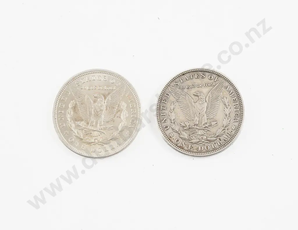 US Two 1921 Morgan Silver Dollars Philadelphia Mint Image 1++