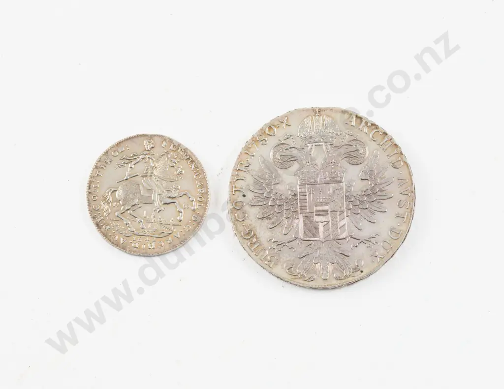 Restrikes 1780 Austria Maria Theresa Silver Thaler & 1642 Austria Silver 2 Ducat Image 1++