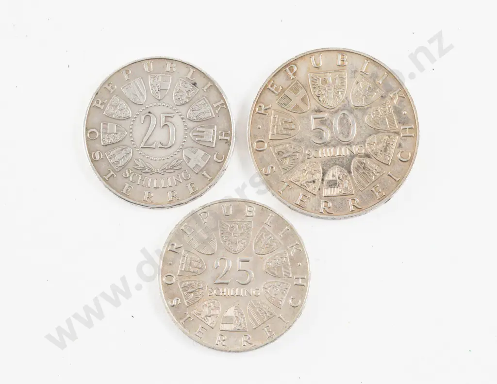 Austria 1966 50 Schilling 150 Years Of National Bank Of Austria Silver Coin Image 1++