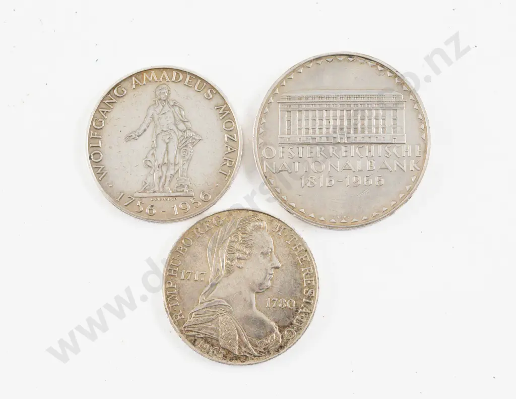 Austria 1966 50 Schilling 150 Years Of National Bank Of Austria Silver Coin Image 1++