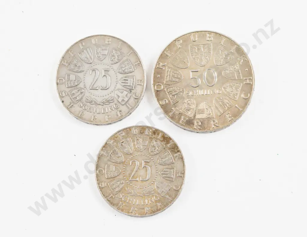 Austria 1970 50 Schilling With Politician Karl Renner Silver Coin Image 1++