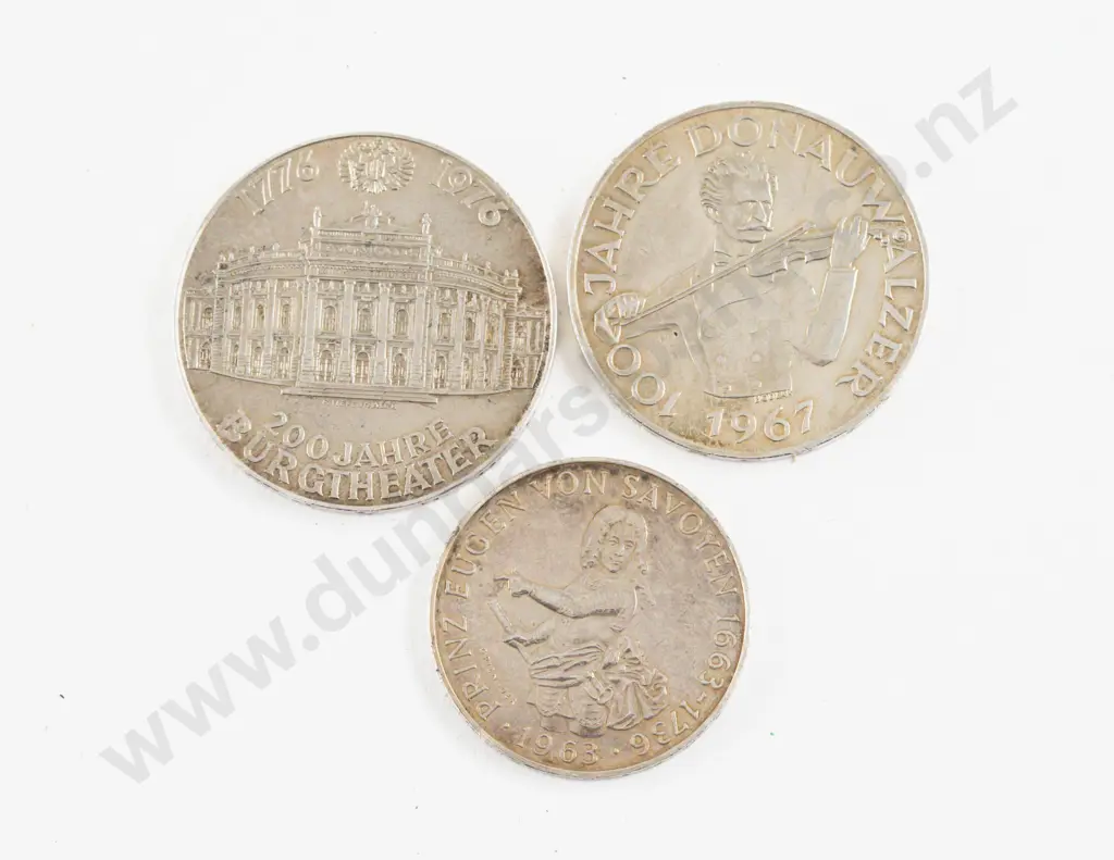 Austria 1967 50 Schilling Blue Danube Waltz Silver Coin Image 1++