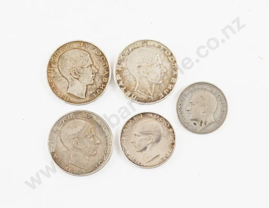 1938 Yugoslavia 50 Dinara Pierre II Silver Coins x3 1931 and 1938 10 Dinaras Image 1++