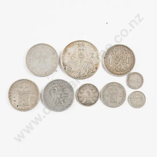 500 Jahre Albrecht Dürer 1471-1971 Silver Medal with 3 German Marks and Five Nederlands Silver Coins