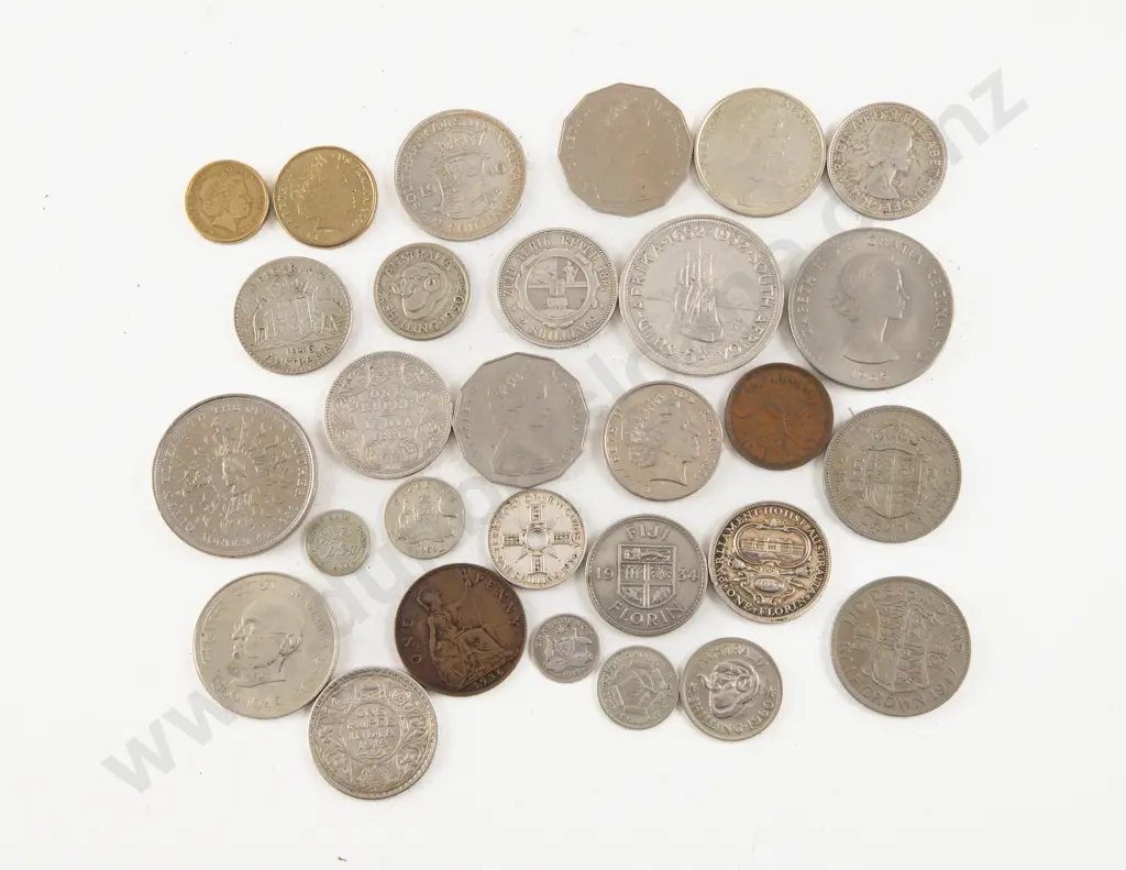 Commonwealth Coinage including Australian 1927 Florian India 1886 Rupee South Africa and Pacific Image 1++