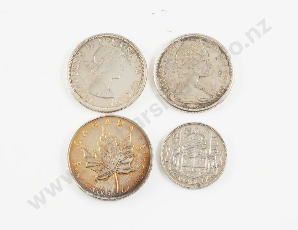 Canada 1991 Silver $5 - 1967 1964 Dollars and 1944 50 Cents Image 1++