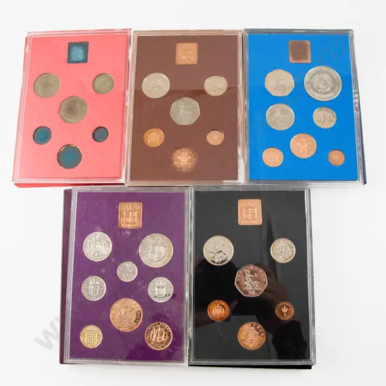 Coinage of Great Britain and Northern Ireland Nine and Seven Coins 1970 1971 1972 1973 1974