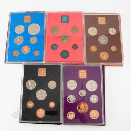 Coinage of Great Britain and Northern Ireland Nine and Seven Coins 1970 1971 1972 1973 1974