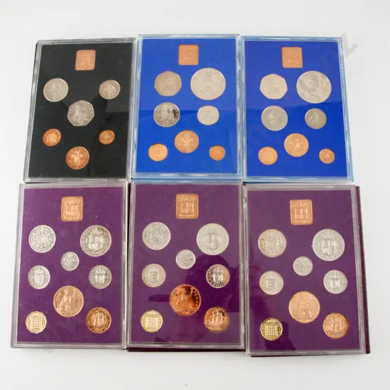 Coinage of Great Britain and Northern Ireland Nine and Seven Coins 1970 x3 1971 1977 x2