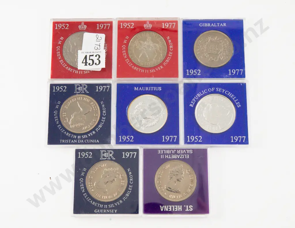 1977 QEII Eight Various Island Nations Jubilee Unc Coins Image 1++