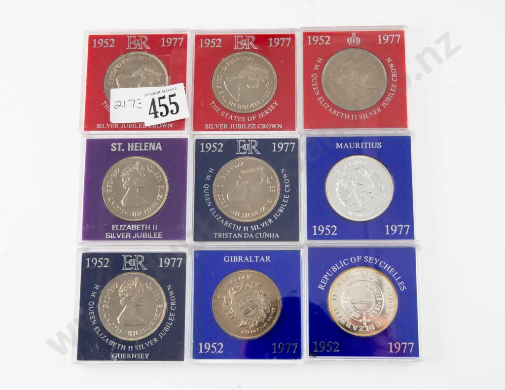 1977 QEII Nine Various Island Nations Jubilee Unc Coins Image 1++
