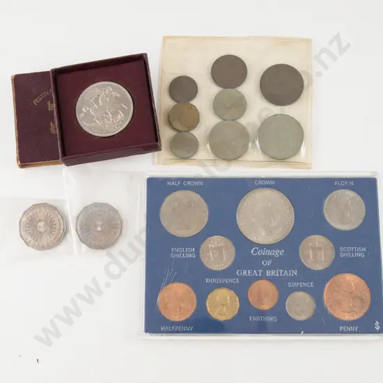 1965/66 Coins of Great Britain Ten Coin Unc Set with Various and 1951 Festival of Britain Five Shillings
