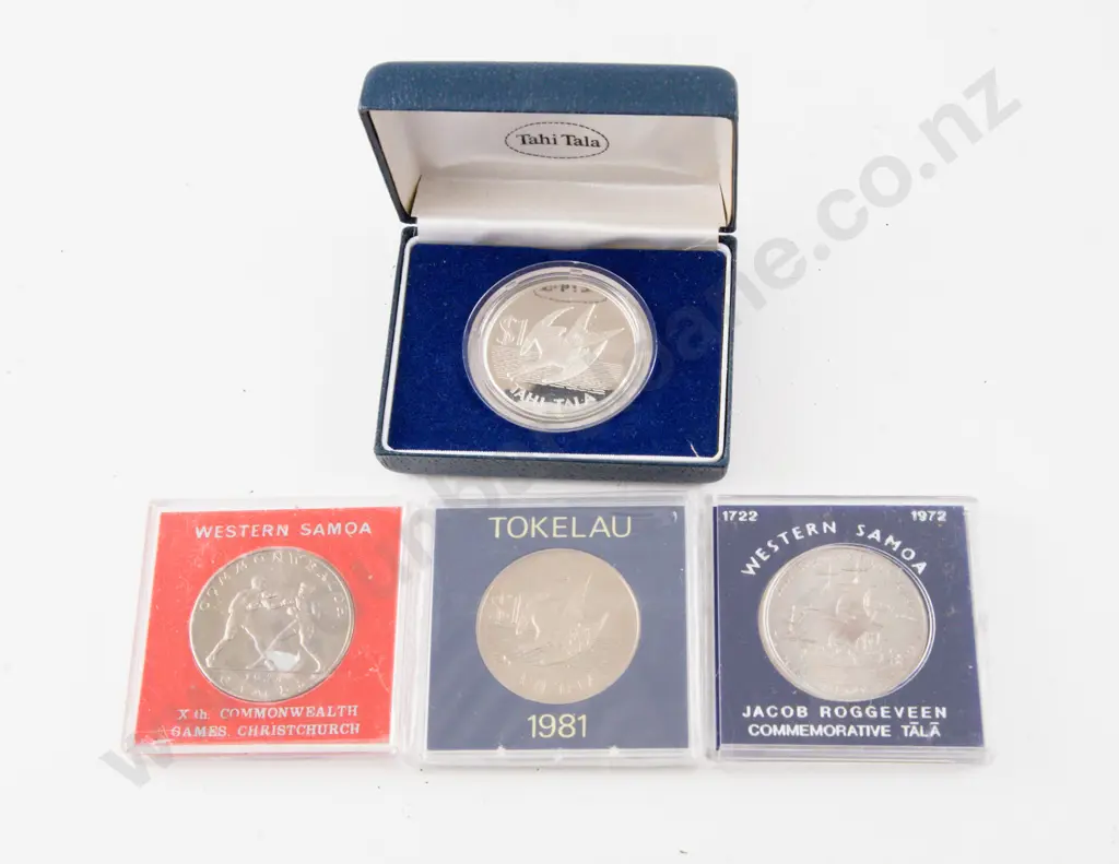 Tokelau 1981 Silver Proof $1 Taho Tala with Three Various Unc $1 Image 1++