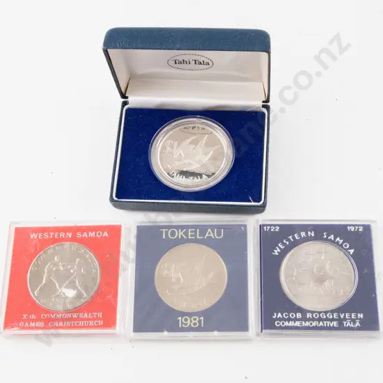 Tokelau 1981 Silver Proof $1 Taho Tala with Three Various Unc $1