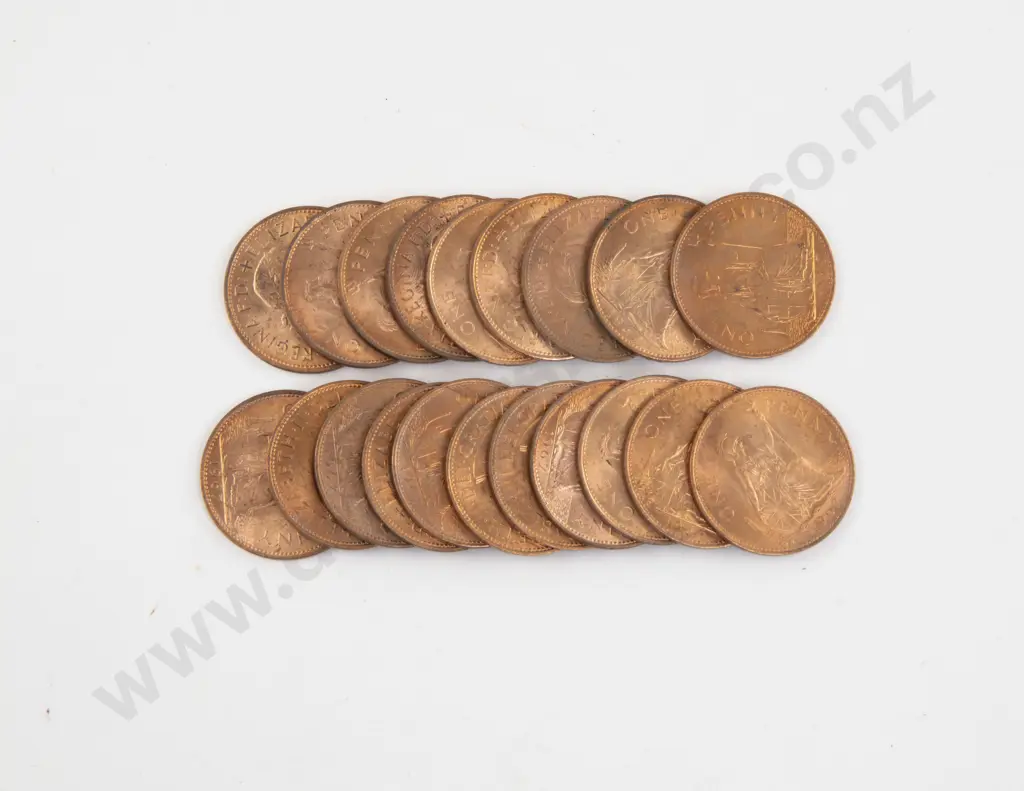 UK 1967 Fifty Unc Copper Pennies Image 1++