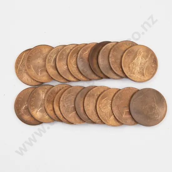 UK 1967 Fifty Unc Copper Pennies