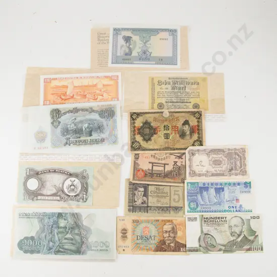 Collection Various Old World Bank Notes (13)