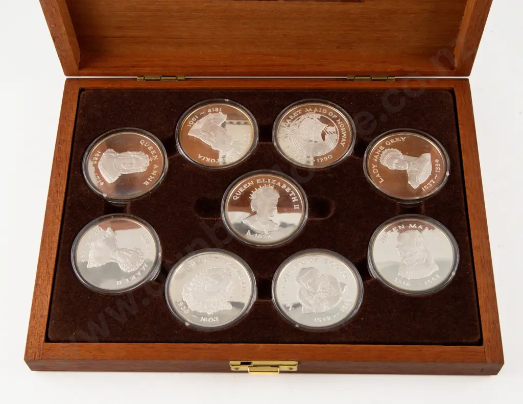 UK 1977 QEII Silver Jubilee Queens of the British Isles Silver Proof Nine Coin Set Birmingham Mint 2429/5000 Image 1++
