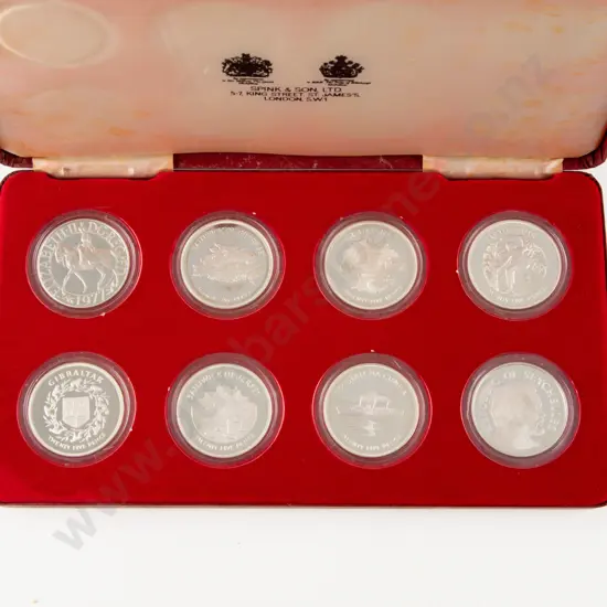 UK 1977 QEII Silver Jubilee Silver Proof Eight Coin Set Birmingham Mint & Royal Mints