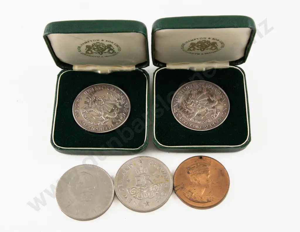 UK 1969 Prince of Wales Investiture 1oz Silver Medal x2 Ltd Issue of 1 Image 1++