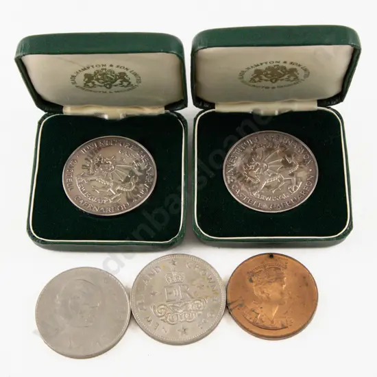 UK 1969 Prince of Wales Investiture 1oz Silver Medal x2 Ltd Issue of 1