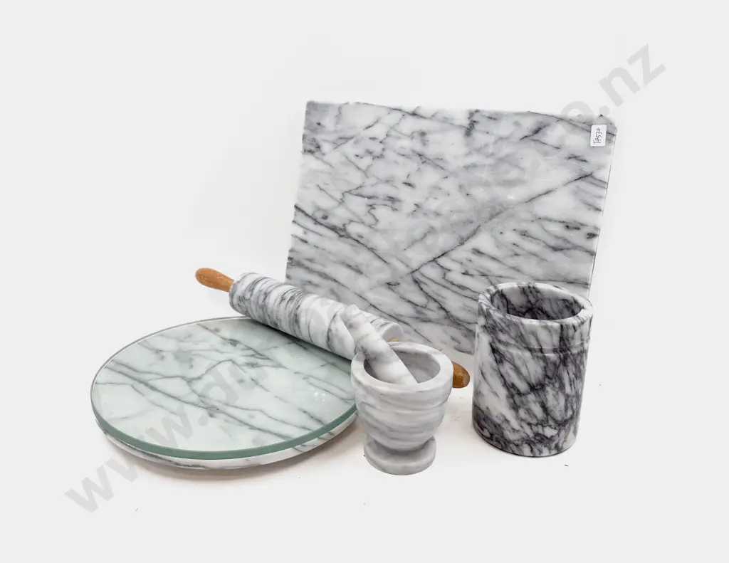 Five Pieces of Marble Kitchenware Image 1++