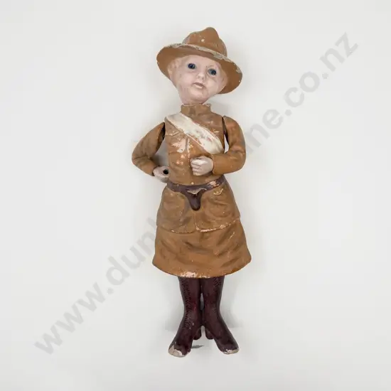 Vintage Composition All Moulded Doll (faults)