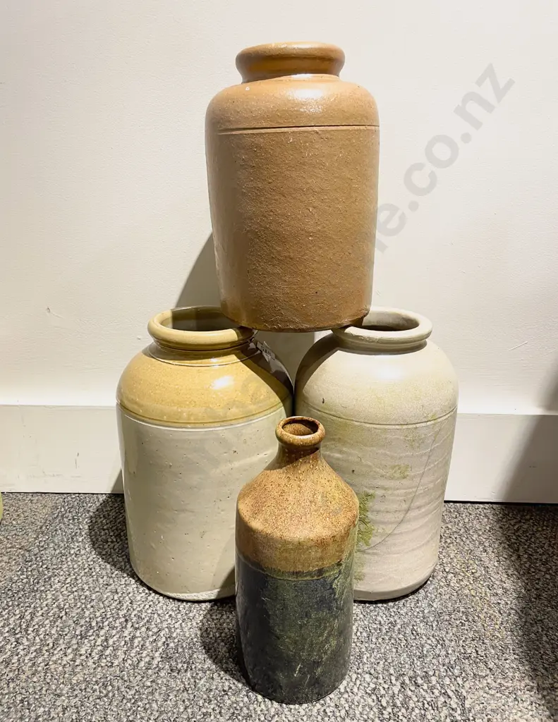 Four Assorted Stoneware Crocks/Bottles Image 1++