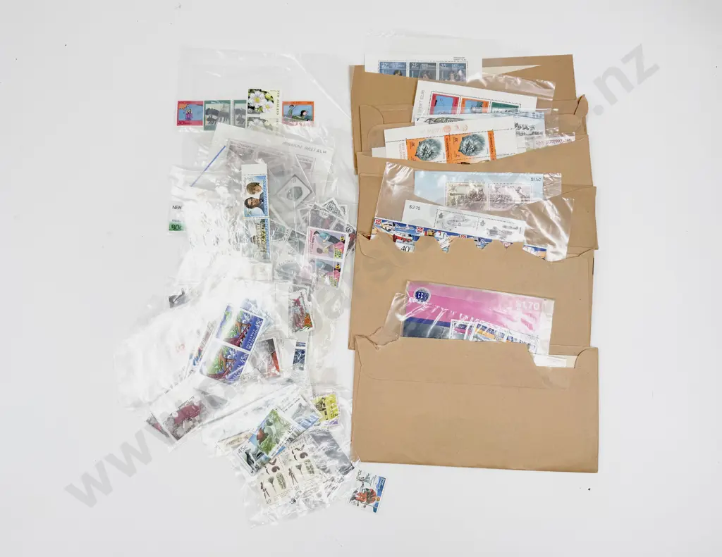 NZ Bundle Qty Mixed Standing Order Mint Stamps Miniature Sheets Strips and Singles Image 1++
