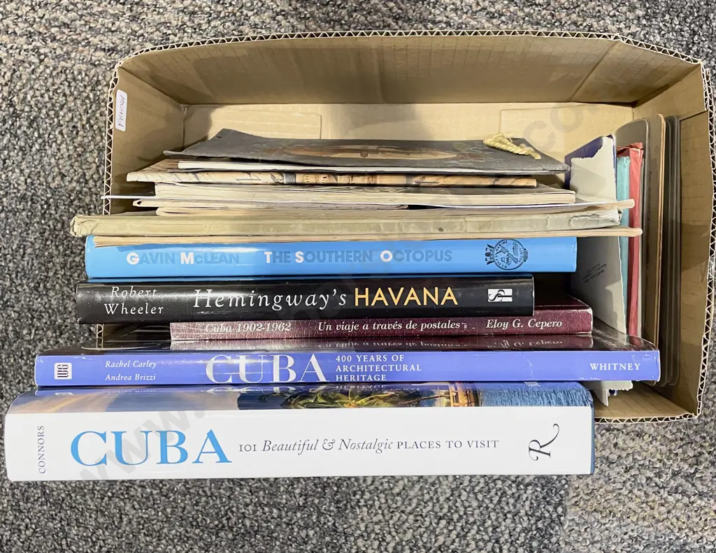 Box of Assorted Books incl Cuba Reference Image 1++