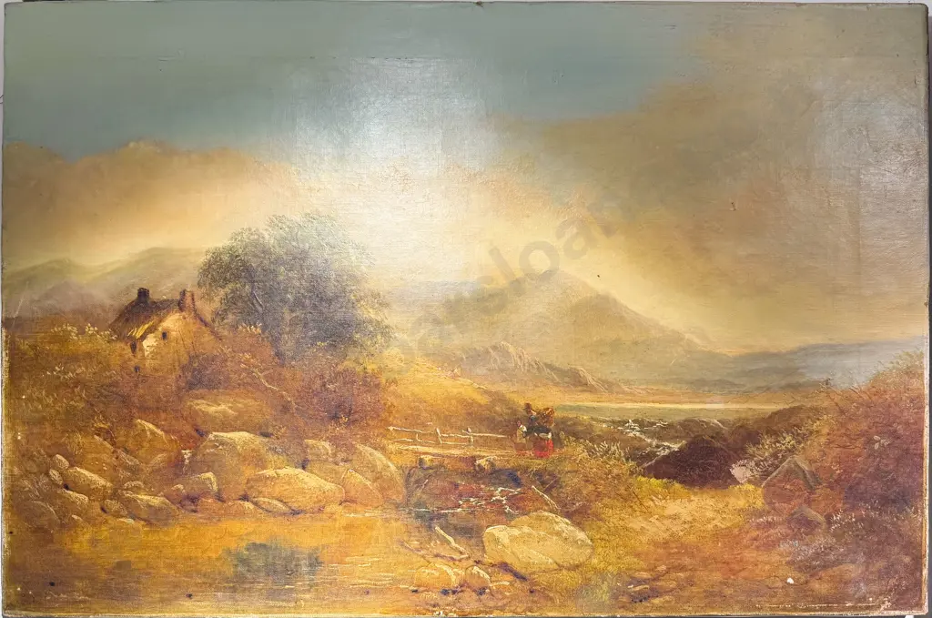 Vintage Landscape Oil on Canvas Image 1++