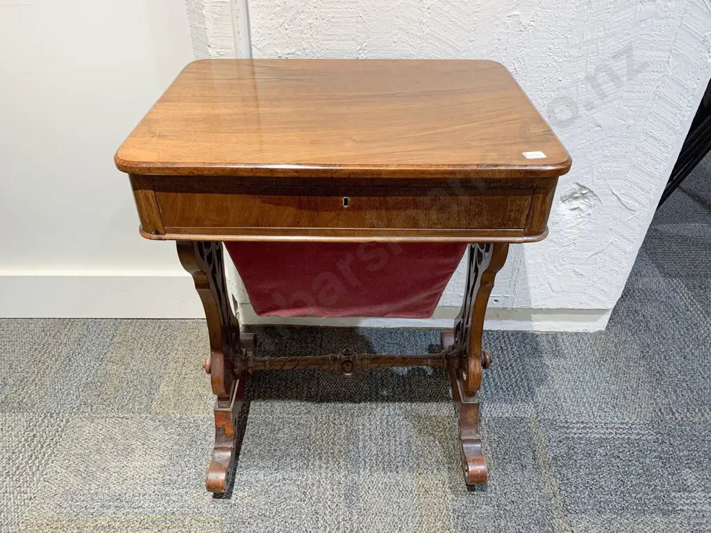 Victorian Mahogany Single Drawer Sewing Table Image 1++