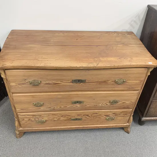 C19th Baltic Pine Three Drawer Chest