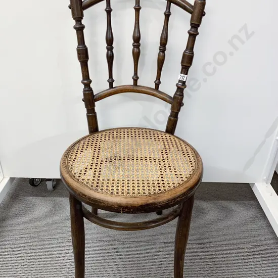 Cane Seated Spindle Back Bentwood Chair