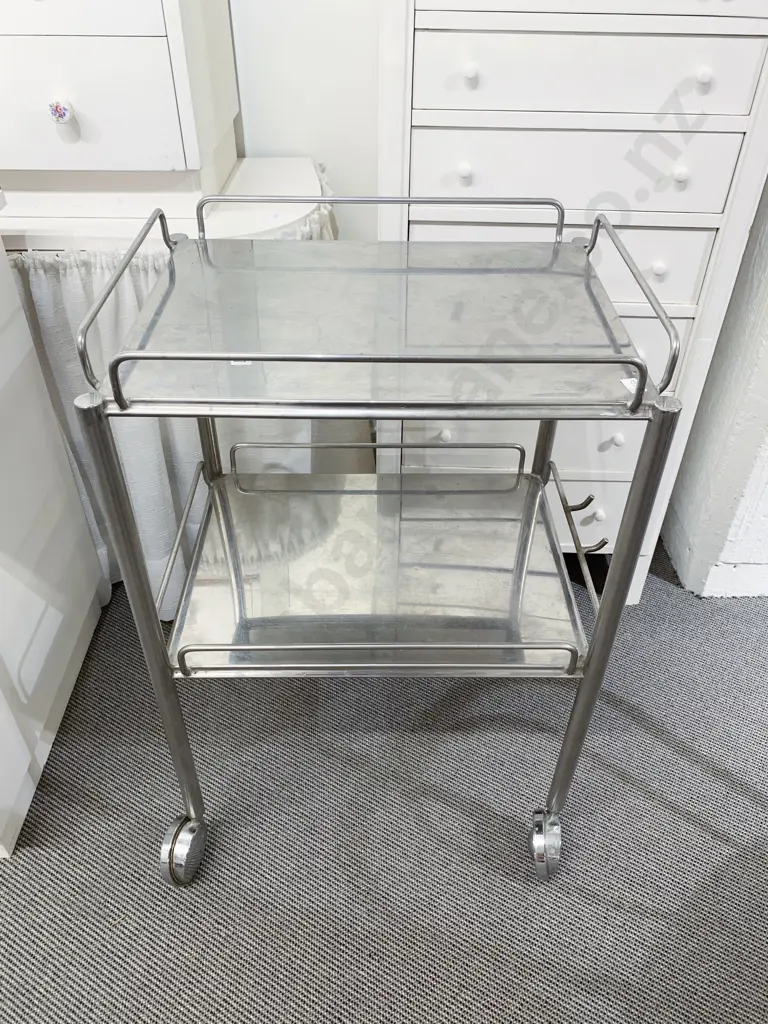 Stainless Steel Two Tier Trolley Image 1++