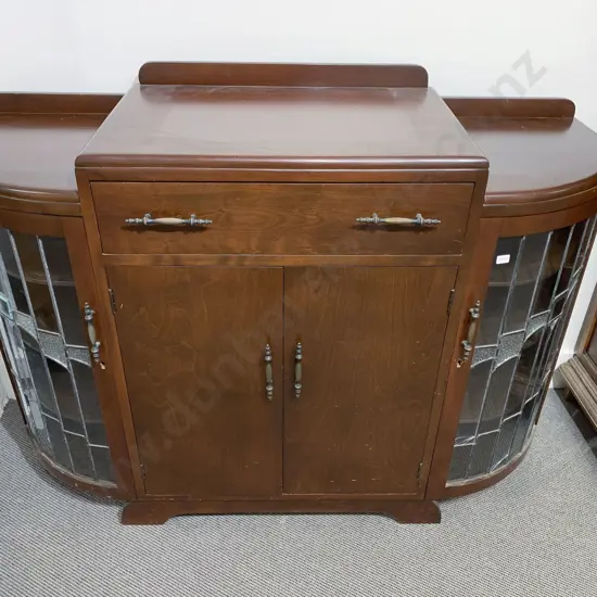 Art Deco Oak Glazed Sideboard