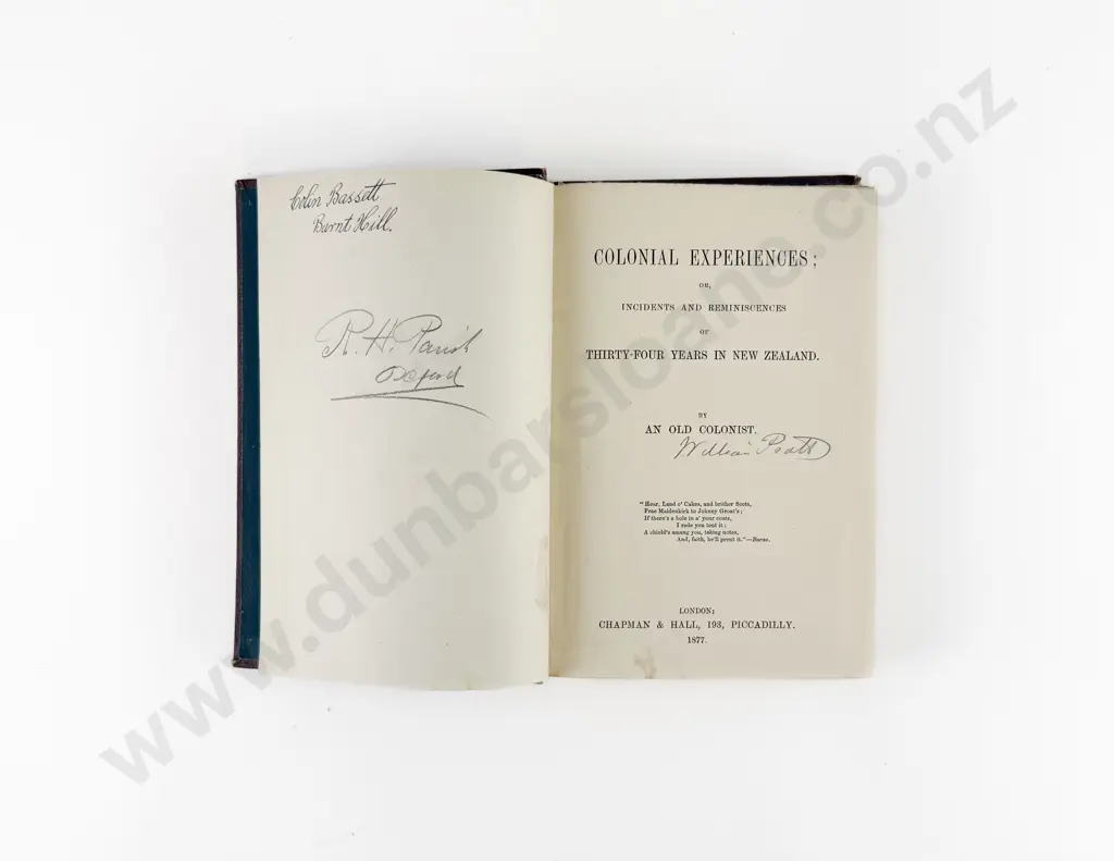 An Old Colonist (William Pratt) Colonial Experiences Image 1++