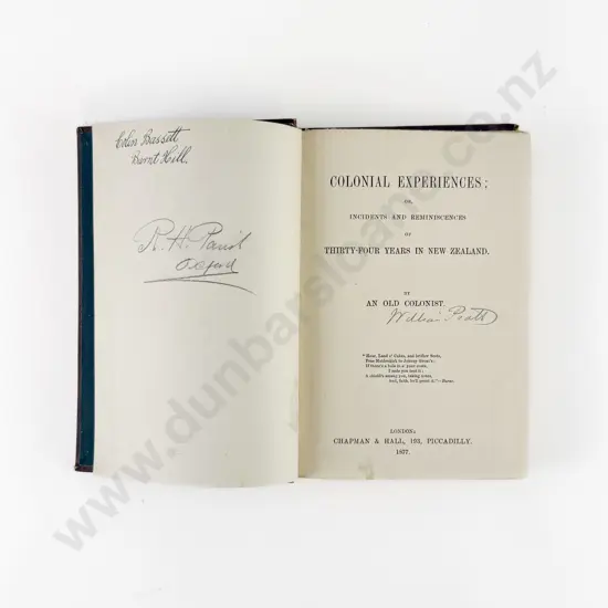 An Old Colonist (William Pratt) Colonial Experiences