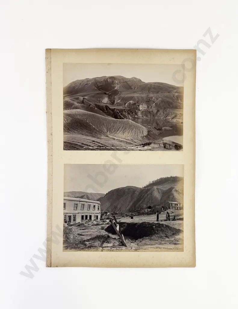 3 x 19th Century George Dobson Valentine Albumen Prints Of Mt Tarawera & Rotorua Image 1++