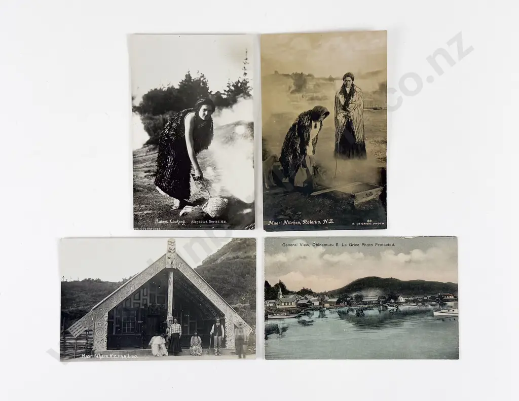 4 Vintage Maori Postcards Image 1++